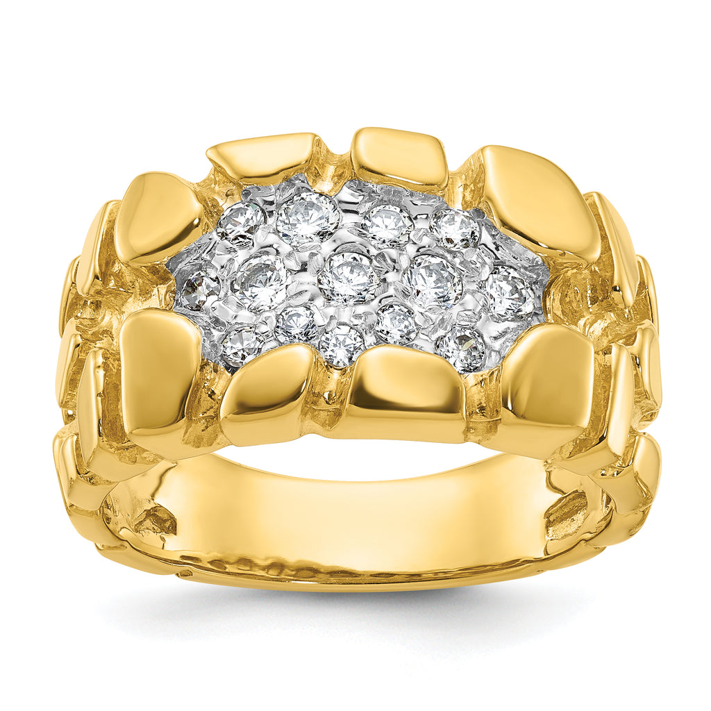 14k Mens Diamond Nugget Cluster Ring Mounting, Mounting Only - Sophia Jewelers
