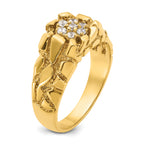 14k Mens 1/4 carat Diamond Nugget Cluster Complete Ring - Sophia Jewelers