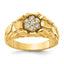 14k Mens 1/4 carat Diamond Nugget Cluster Complete Ring - Sophia Jewelers