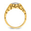14k Two-tone Men's Polished and Nugget Textured Round Cluster Ring Mounting, Mounting Only - Sophia Jewelers
