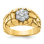 14k Two-tone Men's Polished and Nugget Textured Round 1/2 Carat AA Quality Diamond Cluster Ring - Sophia Jewelers