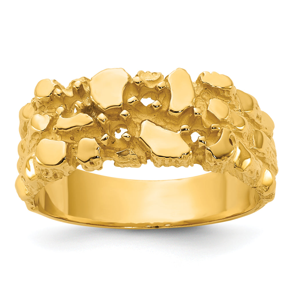 14k Mens Diamond Nugget Ring Mounting, Mounting Only - Sophia Jewelers