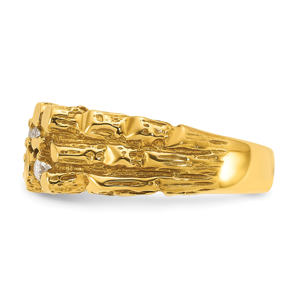 14k Mens 1/3 carat Diamond Nugget Complete Ring - Sophia Jewelers