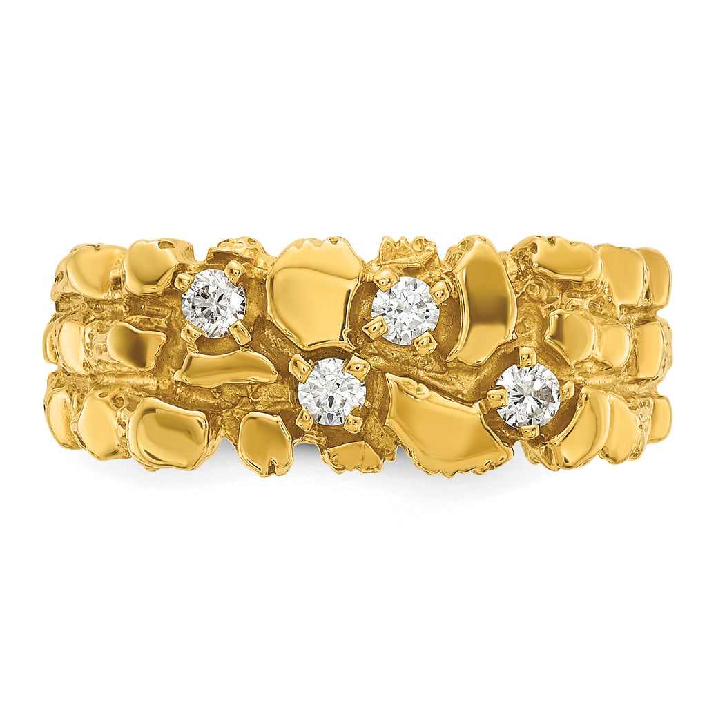 14k Mens 1/3 carat Diamond Nugget Complete Ring - Sophia Jewelers