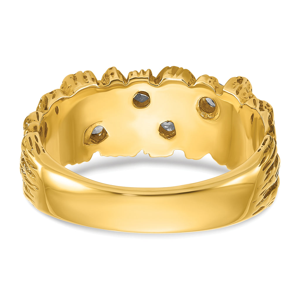 14k Mens 1/3 carat Diamond Nugget Complete Ring - Sophia Jewelers