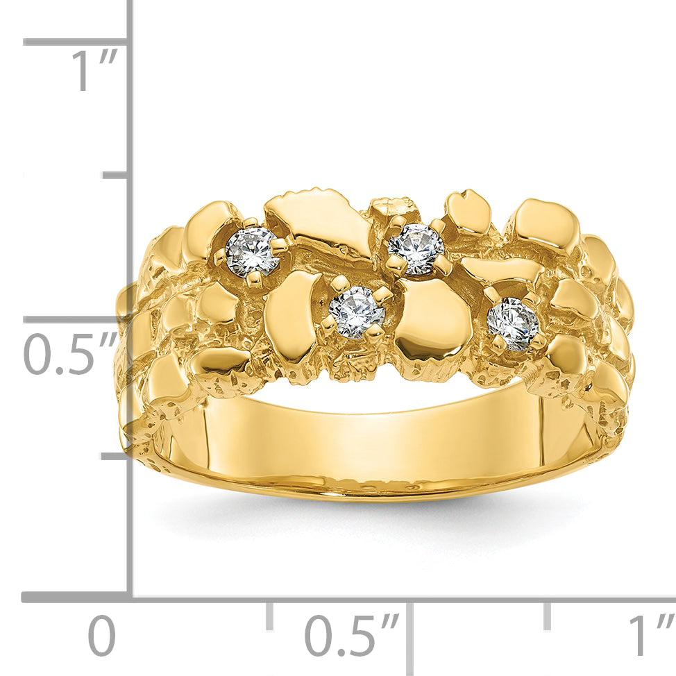 14k Mens 1/3 carat Diamond Nugget Complete Ring - Sophia Jewelers