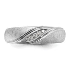 14k White Gold Polished and Satin Men's Ring Mounting, Mounting Only - Sophia Jewelers