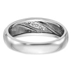 14k White Gold Polished and Satin Men's Ring Mounting, Mounting Only - Sophia Jewelers
