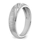 14k White Gold Men's Polished and Satin 1/15 Carat AA Quality Diamond Ring - Sophia Jewelers