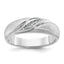 14k White Gold Men's Polished and Satin 1/15 Carat AA Quality Diamond Ring - Sophia Jewelers