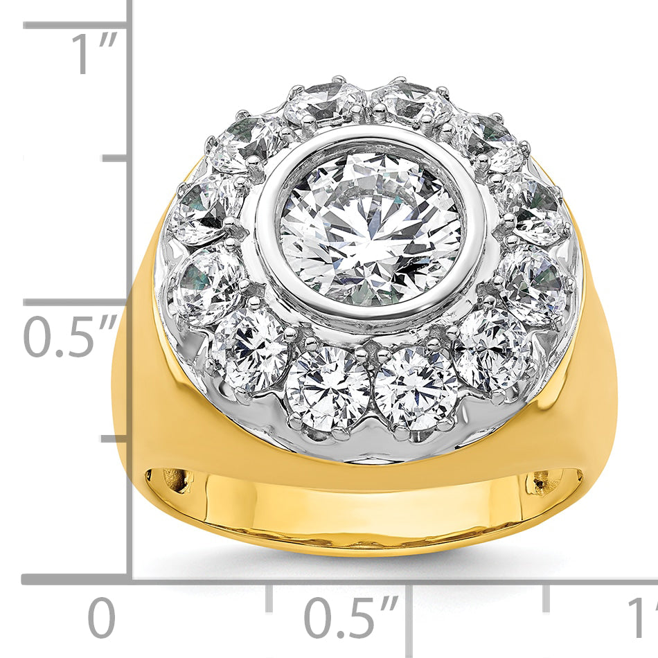 14k Two-Tone 2 1/2 carat Lab Grown Diamond VS/SI+ G+ Semi-Mount Men's Cluster Ring Secondary image