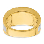 14k Two-tone 1 5/8 carat Lab Grown Diamond VS/SI+ G+ Complete Polished and Satin Men's Ring - Sophia Jewelers