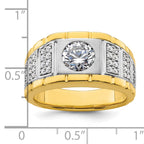 14k Two-tone 1 5/8 carat Lab Grown Diamond VS/SI+ G+ Complete Polished and Satin Men's Ring - Sophia Jewelers