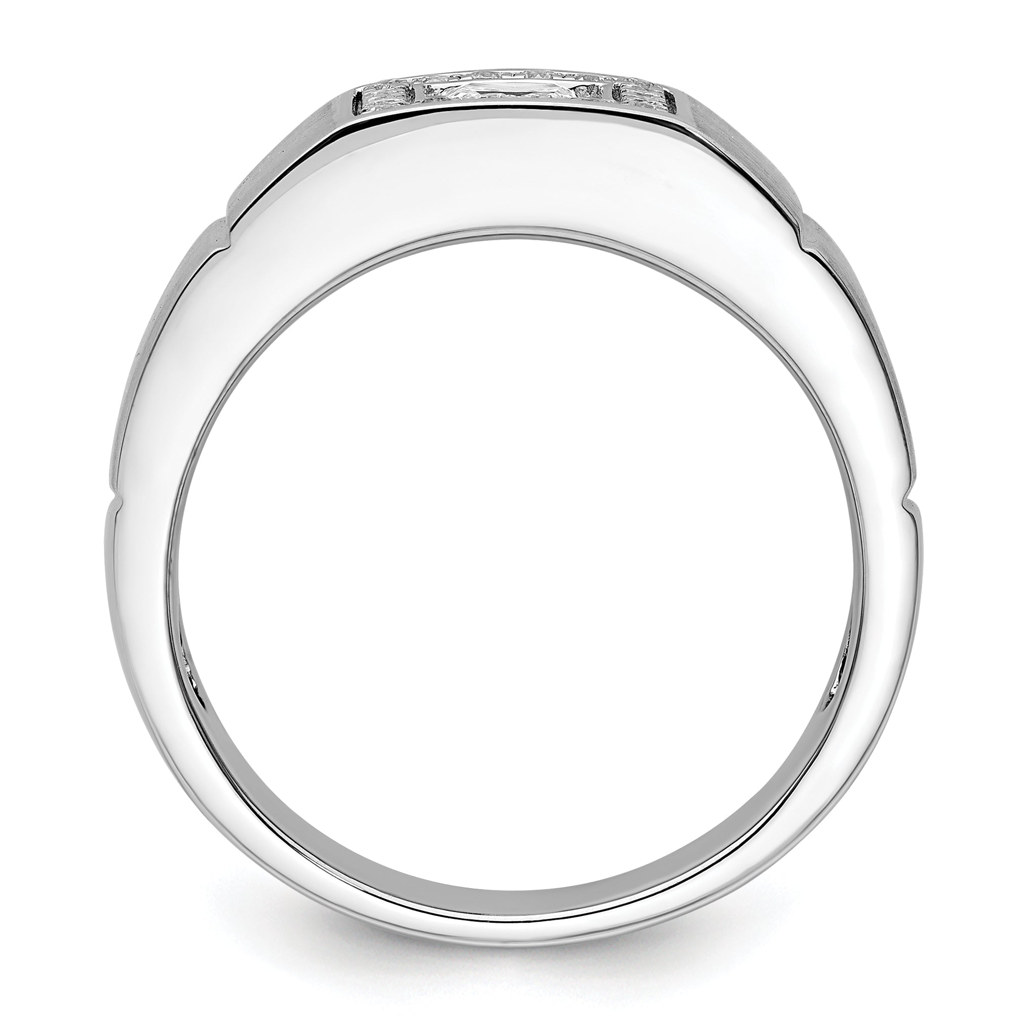 14k White Gold 1 carat Lab Grown Diamond VS/SI+ G+ Complete Men's Ring Secondary image