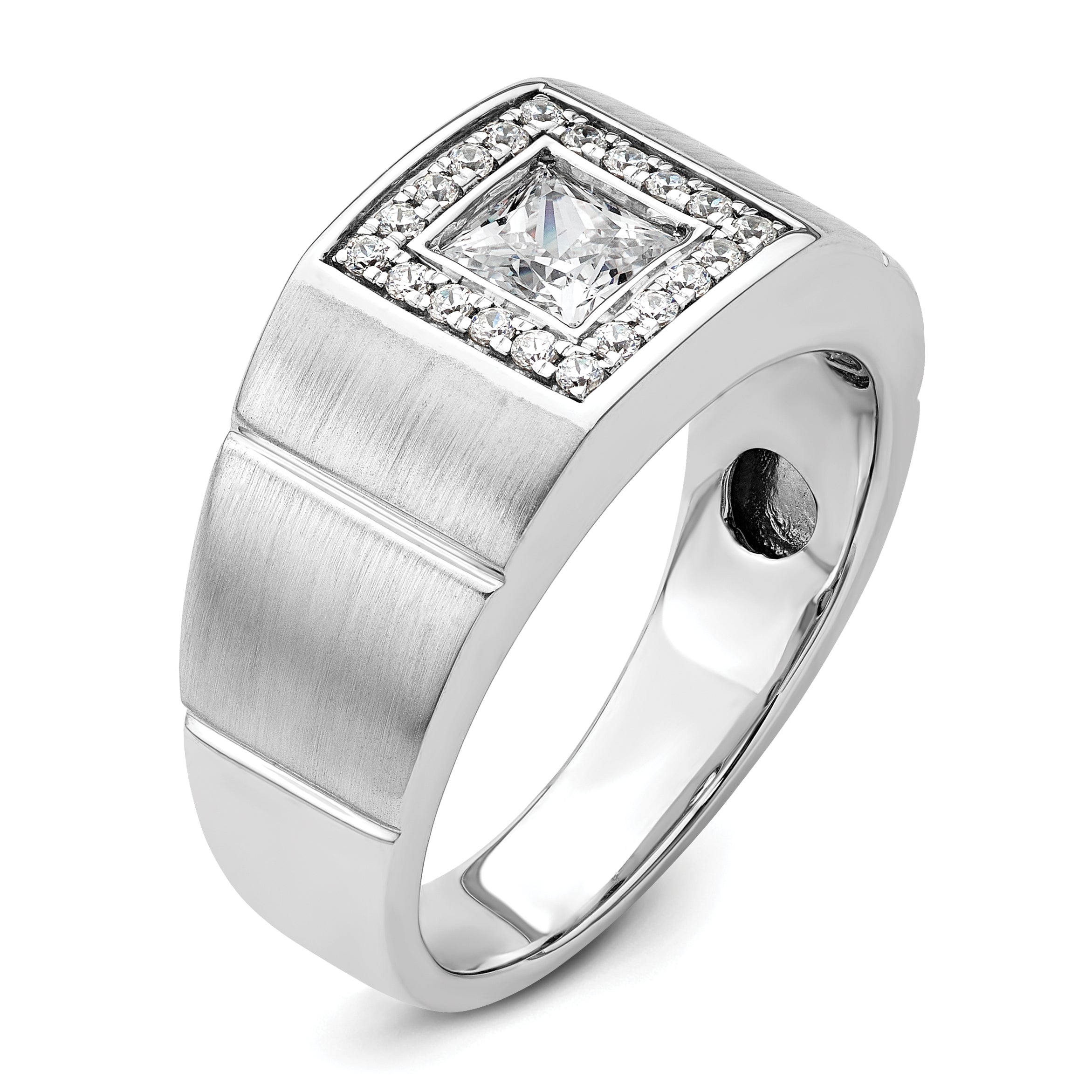 14k White Gold 1 carat Lab Grown Diamond VS/SI+ G+ Complete Men's Ring