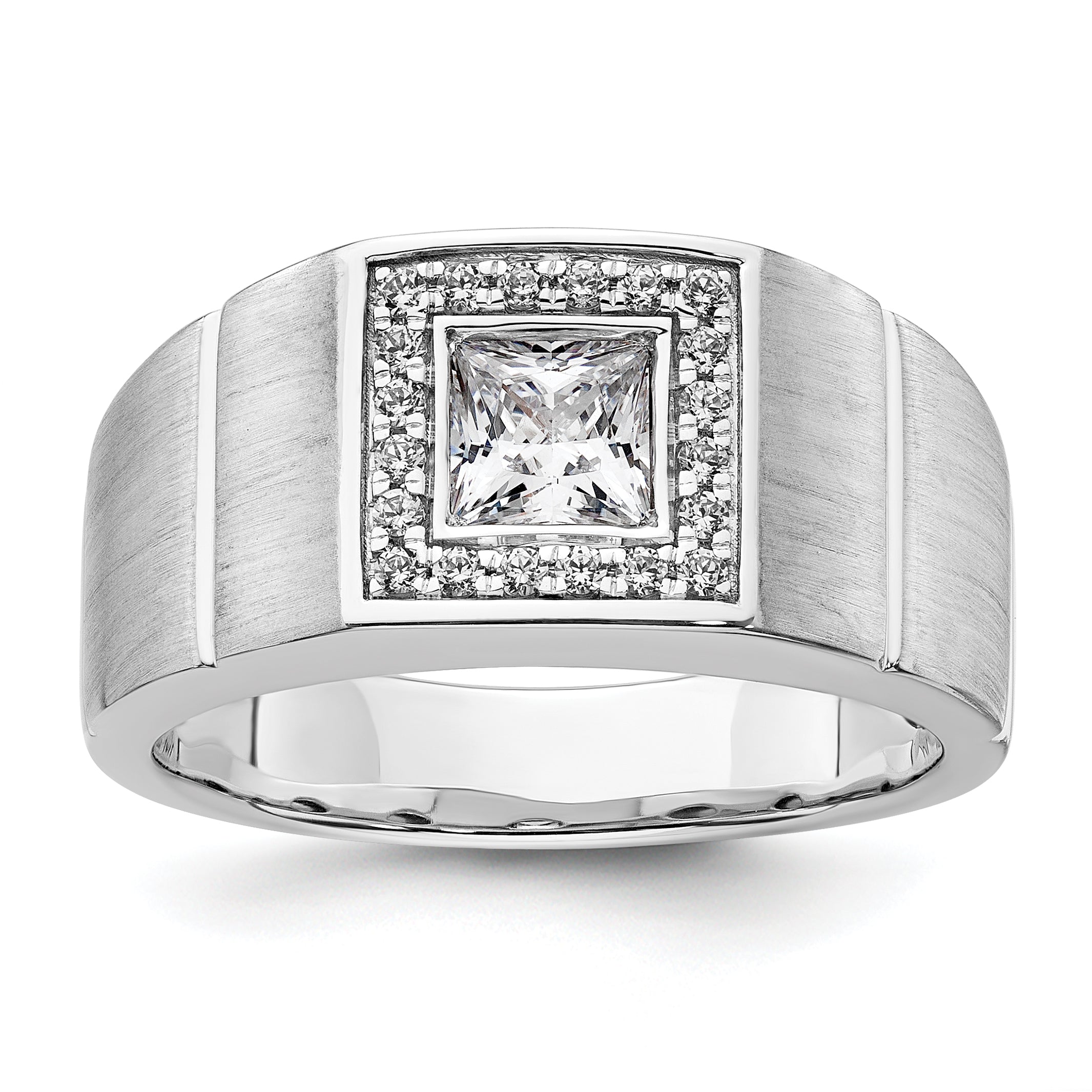14k White Gold 1 carat Lab Grown Diamond VS/SI+ G+ Complete Men's Ring Main image