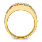 14k Two Tone 1 3/8 carat Lab Grown Diamond VS/SI+ G+ Complete Polished Men's Ring