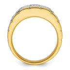 14k Two Tone 3/8 carat Lab Grown Diamond VS/SI+ G+ Semi Mount Polished Men's Ring, Mounting Only - Sophia Jewelers