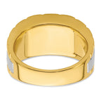 14k Two Tone 3/8 carat Lab Grown Diamond VS/SI+ G+ Semi Mount Polished Men's Ring, Mounting Only - Sophia Jewelers