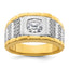14k Two Tone 3/8 carat Lab Grown Diamond VS/SI+ G+ Semi Mount Polished Men's Ring, Mounting Only - Sophia Jewelers