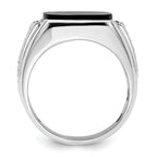 14k White Gold 5/8 carat Lab Grown Diamond VS/SI+ G+ and Onyx Complete Men's Ring