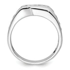 14k White Gold 1 3/8 carat Lab Grown Diamond VS/SI+ G+ Complete Satin Men's Ring