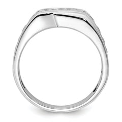 14k White Gold 1 3/8 carat Lab Grown Diamond VS/SI+ G+ Complete Satin Men's Ring