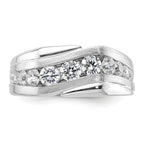 14k White Gold 1 3/8 carat Lab Grown Diamond VS/SI+ G+ Complete Satin Men's Ring