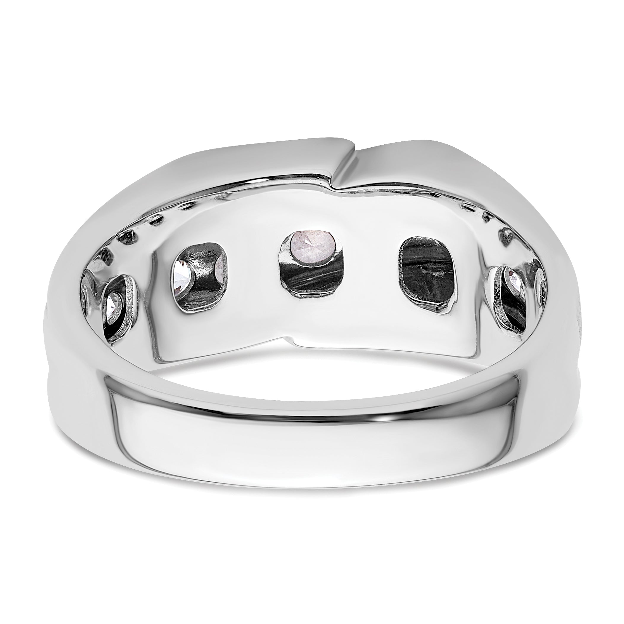 14k White Gold 1 3/8 carat Lab Grown Diamond VS/SI+ G+ Complete Satin Men's Ring