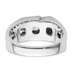 14k White Gold 1 3/8 carat Lab Grown Diamond VS/SI+ G+ Complete Satin Men's Ring