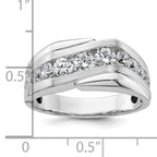 14k White Gold 1 3/8 carat Lab Grown Diamond VS/SI+ G+ Complete Satin Men's Ring