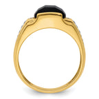 14k 1/8 carat Lab Grown Diamond VS/SI+ G+ and Onyx Complete Men's Ring - Sophia Jewelers