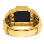 14k 1/8 carat Lab Grown Diamond VS/SI+ G+ and Onyx Complete Men's Ring