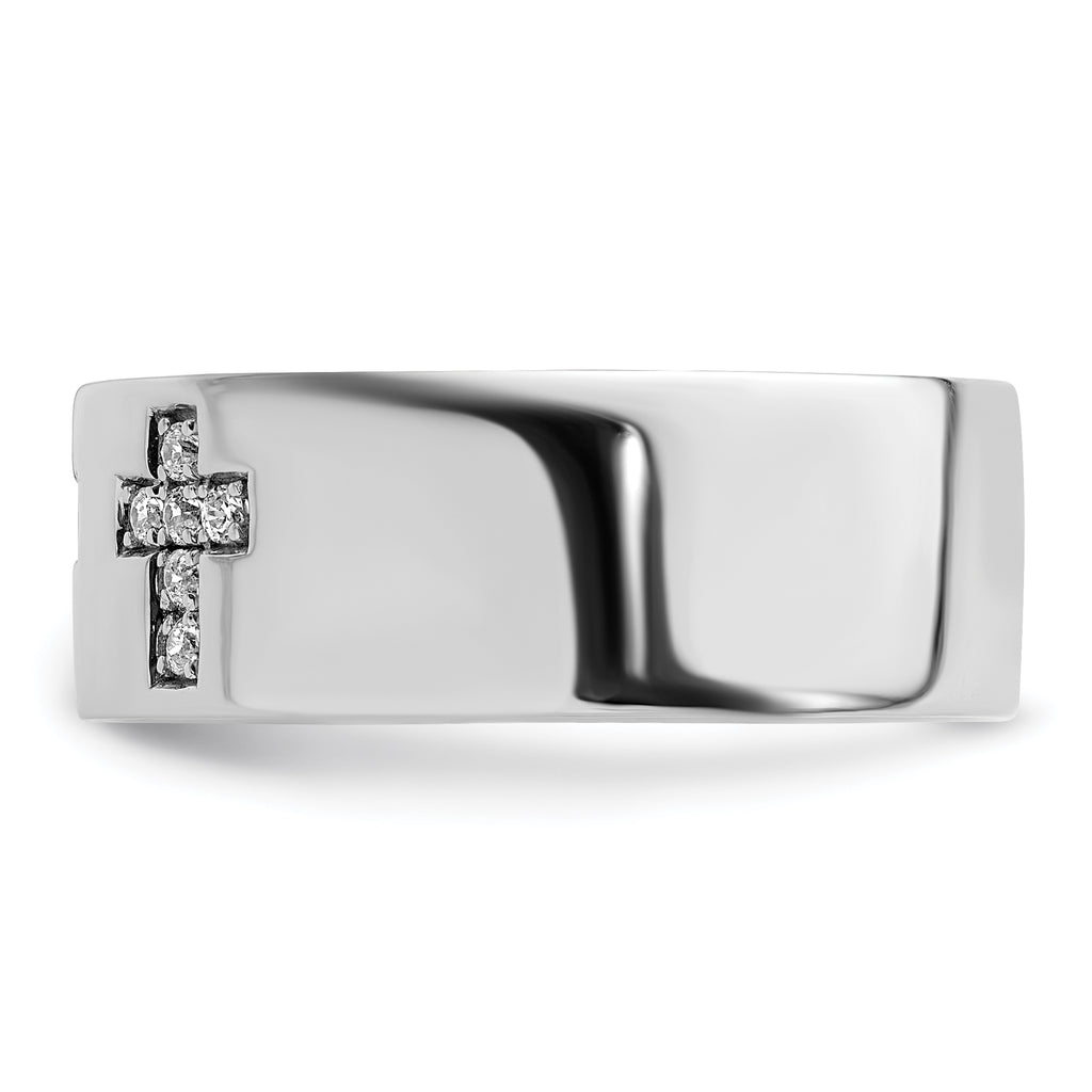 14k White Gold 1/5 carat Lab Grown Diamond VS/SI+ G+ Complete Cross Men's Ring