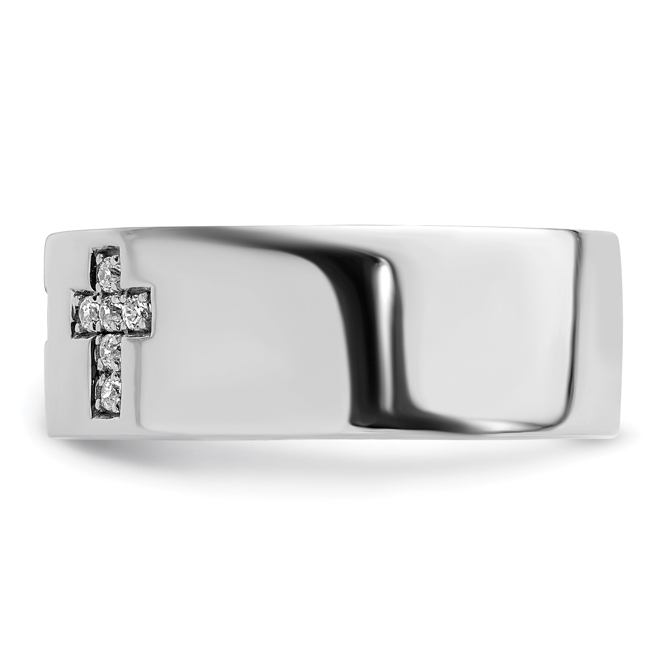 14k White Gold 1/5 carat Lab Grown Diamond VS/SI+ G+ Complete Cross Men's Ring