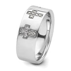 14k White Gold 1/5 carat Lab Grown Diamond VS/SI+ G+ Complete Cross Men's Ring