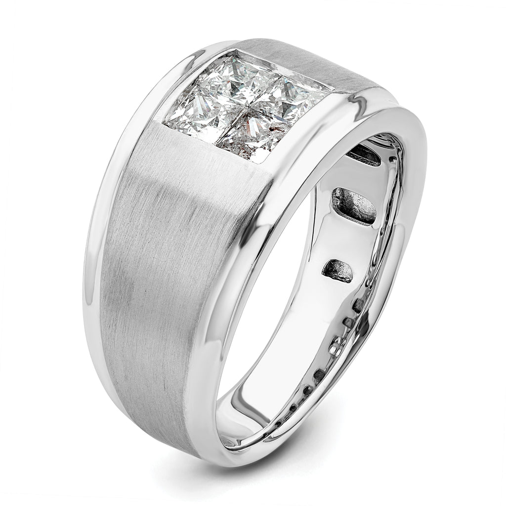 14k White Gold 7/8 carat Lab Grown Diamond VS/SI+ G+ Complete Men's Ring