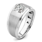 14k White Gold 7/8 carat Lab Grown Diamond VS/SI+ G+ Complete Men's Ring