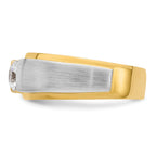 14k Two-tone 3/4 carat Lab Grown Diamond VS/SI+ G+ Complete Satin Men's Ring