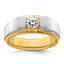 14k Two-tone 3/4 carat Lab Grown Diamond VS/SI+ G+ Complete Satin Men's Ring