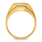 14k 1 carat Lab Grown Diamond VS/SI+ G+ Complete Polished and Satin Men's Ring