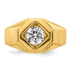 14k 1 carat Lab Grown Diamond VS/SI+ G+ Complete Polished and Satin Men's Ring