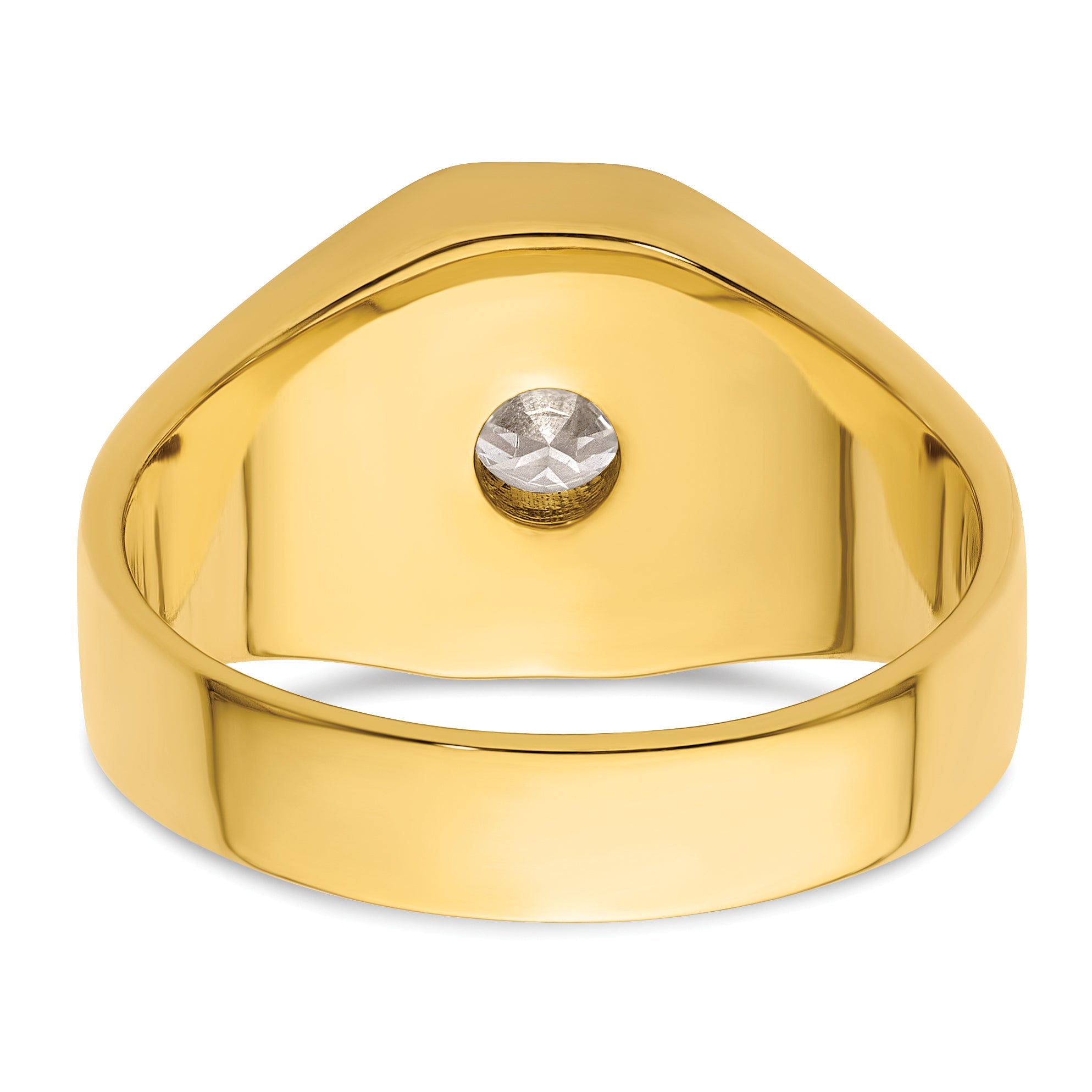 14k 1 carat Lab Grown Diamond VS/SI+ G+ Complete Polished and Satin Men's Ring