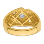 14k with White Rhodium 3/4 carat Lab Grown Diamond VS/SI+ G+ Complete Polished and Satin Men's Ring