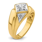 14k with White Rhodium 3/4 carat Lab Grown Diamond VS/SI+ G+ Complete Polished and Satin Men's Ring
