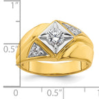 14k with White Rhodium 3/4 carat Lab Grown Diamond VS/SI+ G+ Complete Polished and Satin Men's Ring