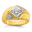 14k with White Rhodium 3/4 carat Lab Grown Diamond VS/SI+ G+ Complete Polished and Satin Men's Ring