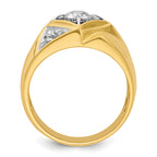 14k with White Rhodium 7/8 carat Lab Grown Diamond VS/SI+ G+ Complete Polished and Satin Men's Ring