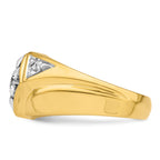 14k with White Rhodium 7/8 carat Lab Grown Diamond VS/SI+ G+ Complete Polished and Satin Men's Ring