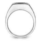 14k White Gold Black Rhodium 7/8 carat Lab Grown Diamond VS/SI+ G+ and Onyx Complete Men's Ring